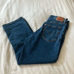 LEVI’S: Ribcage Straight Ankle Blue Jeans